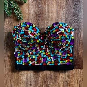 Beaded jeweled corset S